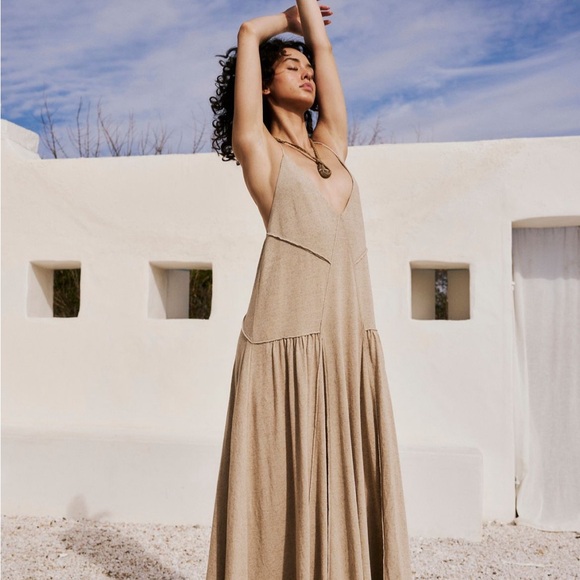 Free People Eros Maxi Dress Color Natural color Size medium worn once! - Picture 3 of 6